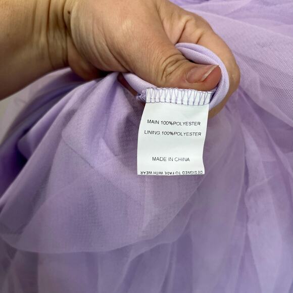 Showpo Jiraye Midi Dress Flutter Sleeve Tulle Plunge Lilac Sz 12 NWT - Picture 6 of 12